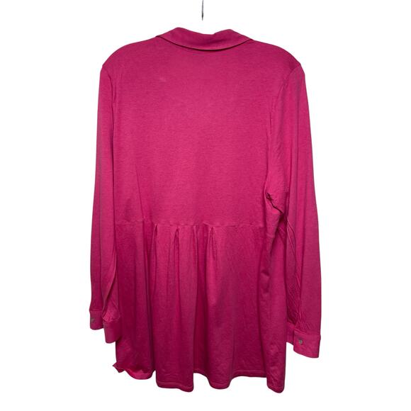 J Jill Pink Women's Longsleeve Button Up Shirt Sz XL Stretch - Picture 2 of 6